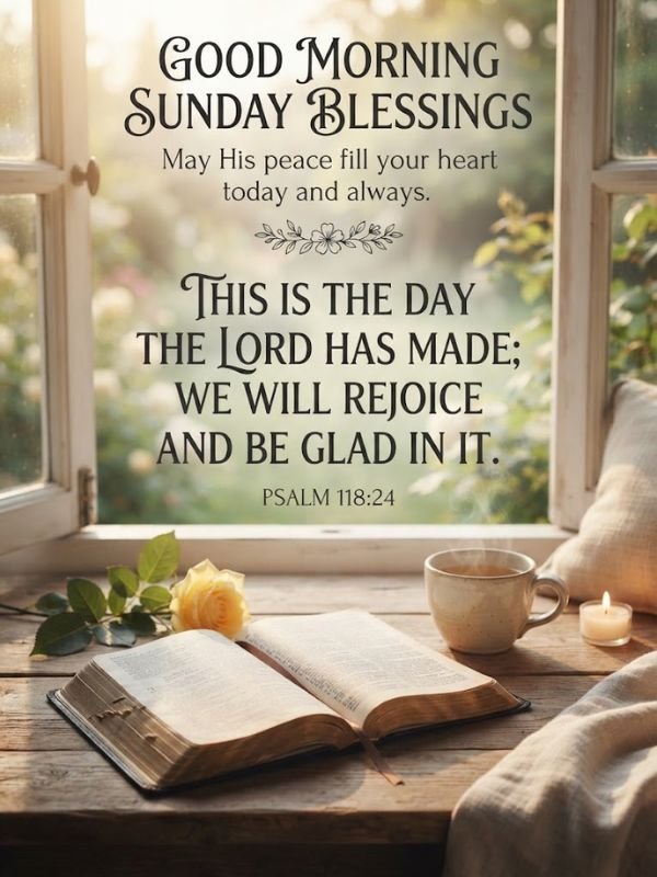 Good Morning Sunday Blessings Images and Quotes Bible Verse