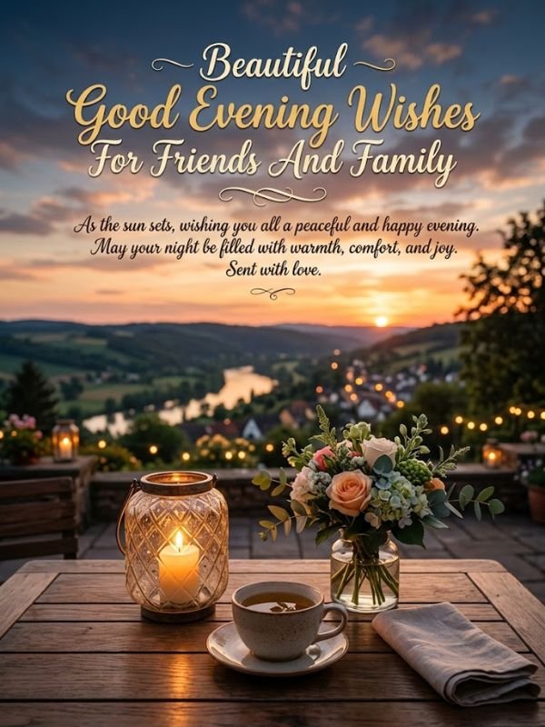 Beautiful Good Evening Wishes For Friends And Family