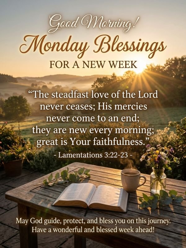 Good Morning Monday Blessings for a New Week Bible Verse